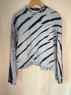 Proenza Schouler White Label Tie-Dye Raglan Sweatshirt Blue Black - Medium - EUC
